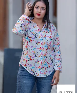 MIX FLOWER SHIRT - WHITE